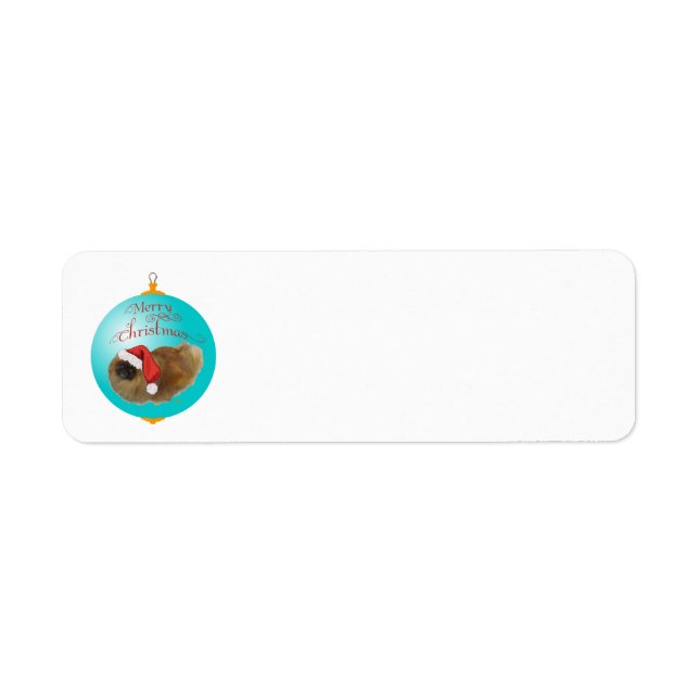 Pekingese Christmas Ornament Return Address Label (Front)