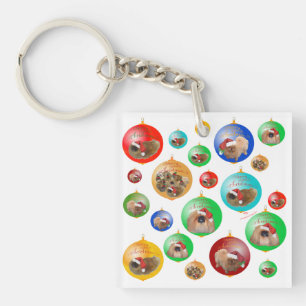 Pekingese Christmas Ornaments Key Ring