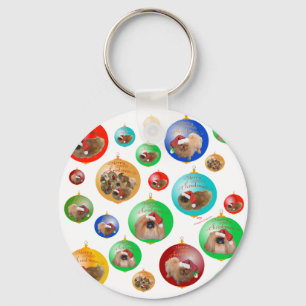 Pekingese Christmas Ornaments Key Ring