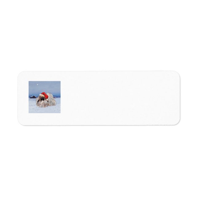 Pekingese Christmas Return Address Labels (Front)