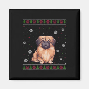 Pekingese Christmas Sweater Xmas Pet Animal Dog Lo Magnet