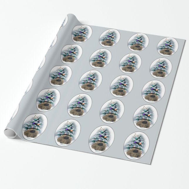 Pekingese Christmas Wrapping Paper (Unrolled)