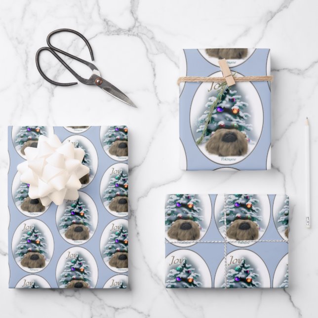 Pekingese Christmas Wrapping Paper Sheet (Front)