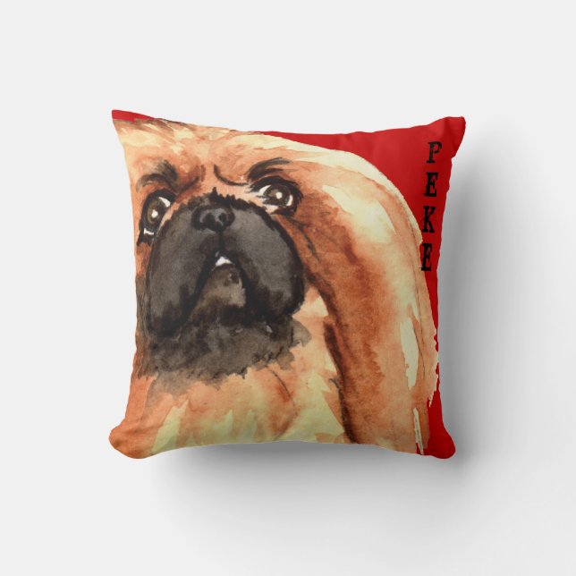 Pekingese Colour Block Cushion (Front)
