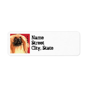 Pekingese Colour Block Return Address Label