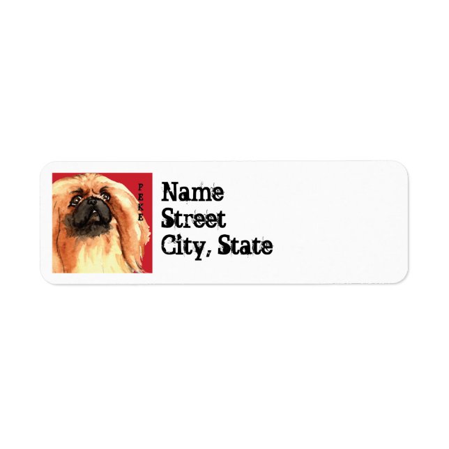 Pekingese Colour Block Return Address Label (Front)