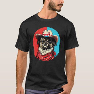 Pekingese Cowboy Funny Dog Wild West T-Shirt