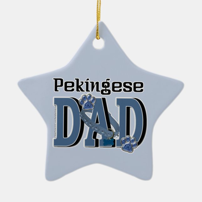Pekingese DAD Ceramic Tree Decoration (Front)