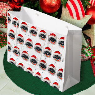Pekingese Dog Breed Christmas Stars Large Gift Bag