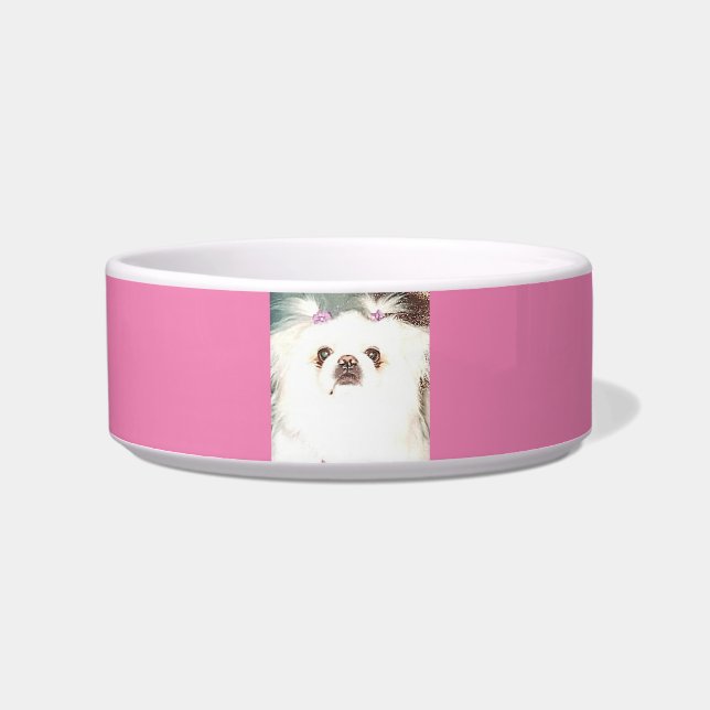 Pekingese dog ceramic bowl. bowl (Front)