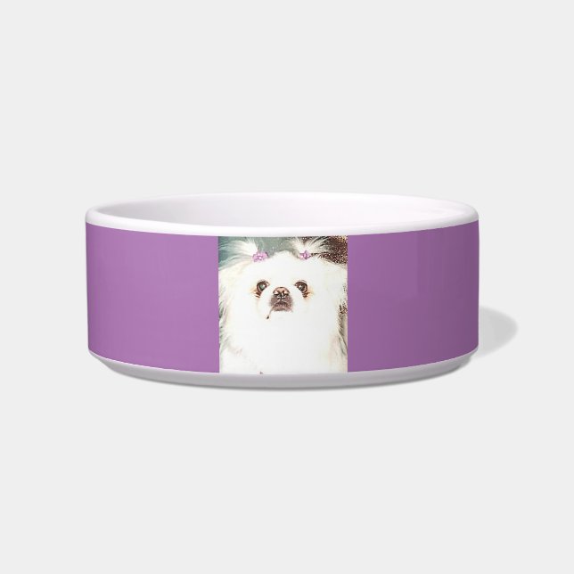Pekingese dog ceramic bowl. bowl (Front)