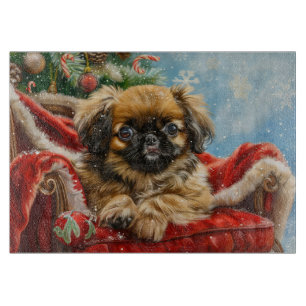 Pekingese Dog Christmas Festive Cutting Board