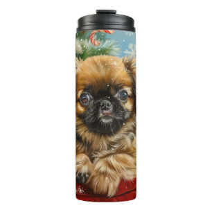 Pekingese Dog Christmas Festive Thermal Tumbler