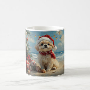 Pekingese Dog Christmas Vintage Beach  Coffee Mug