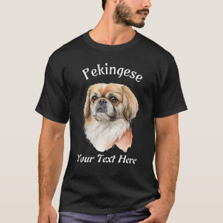Pekingese Dog, Customisable Text T-Shirt