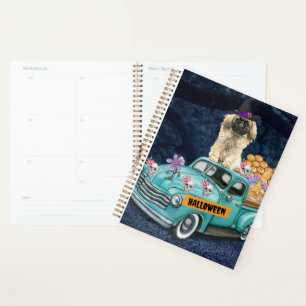 Pekingese Dog Halloween Truck Scary Night Planner