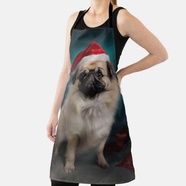 Pekingese Dog in Snow Christmas Apron (Insitu)