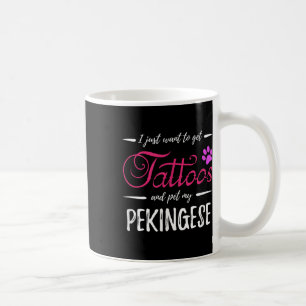 Pekingese Dog Lover Tattoo Funny Dog Mum Gift Idea Coffee Mug