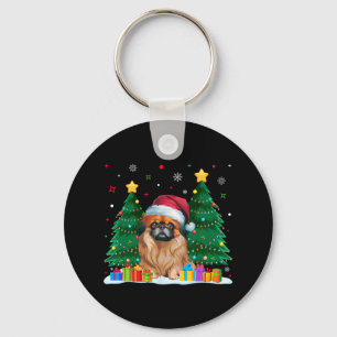 Pekingese Dog Lovers Santa Hat Ugly Christmas Swea Key Ring