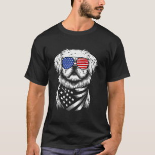 Pekingese Dog Patriotic 4th of July American US Fl T-Shirt