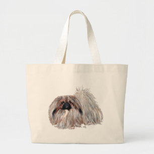 Pekingese Dog Standing Large Tote Bag