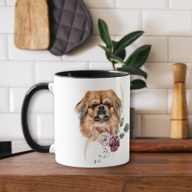 Pekingese Dog Winter Bouquet Mug (Creator Uploaded)