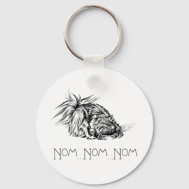 Pekingese Eager Eater Key Ring (Front)