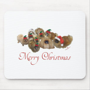 Pekingese Group Christmas Mouse Pad
