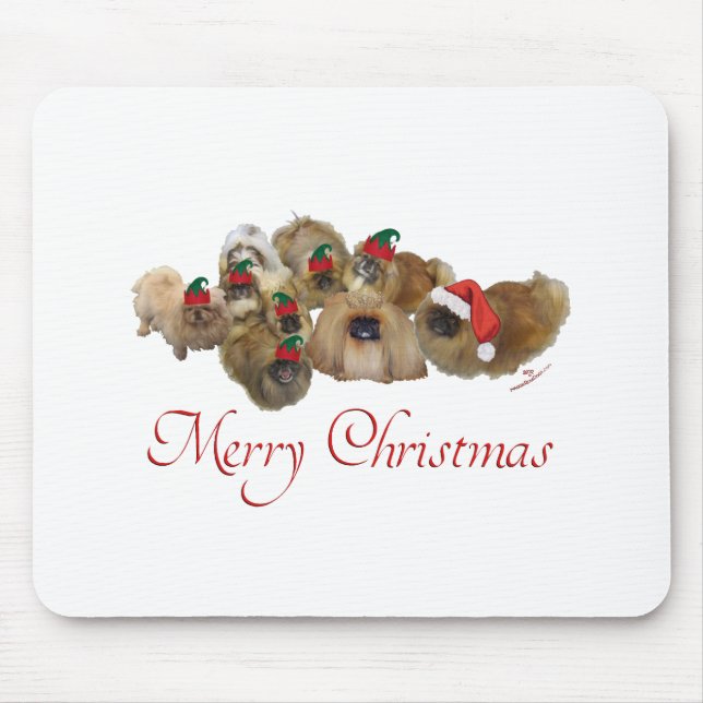 Pekingese Group Christmas Mouse Pad (Front)