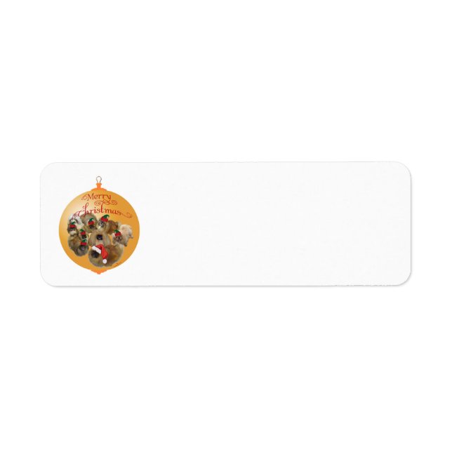 Pekingese Group Ornament Return Address Label (Front)
