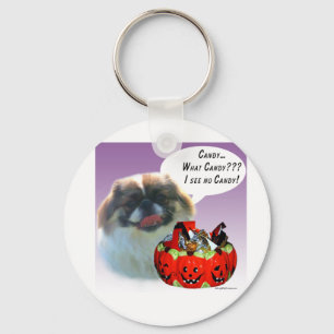 Pekingese Halloween Candy Key Ring