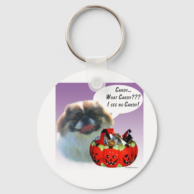 Pekingese Halloween Candy Key Ring (Front)