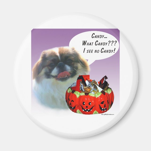 Pekingese Halloween Candy Magnet (Front)