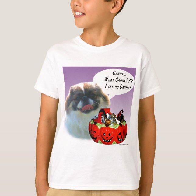 Pekingese Halloween Candy T-Shirt (Front)
