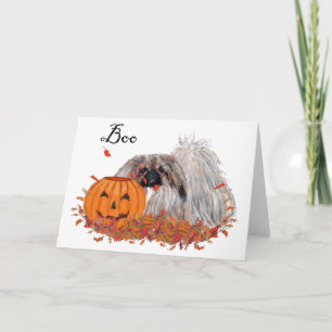 Pekingese Halloween Greeting Card