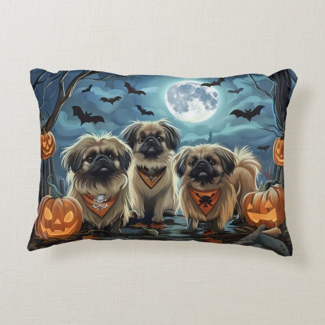 Pekingese Halloween Spooky Decorative Cushion (Back)