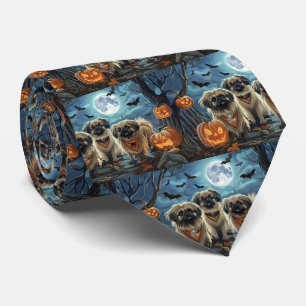 Pekingese Halloween Spooky Tie