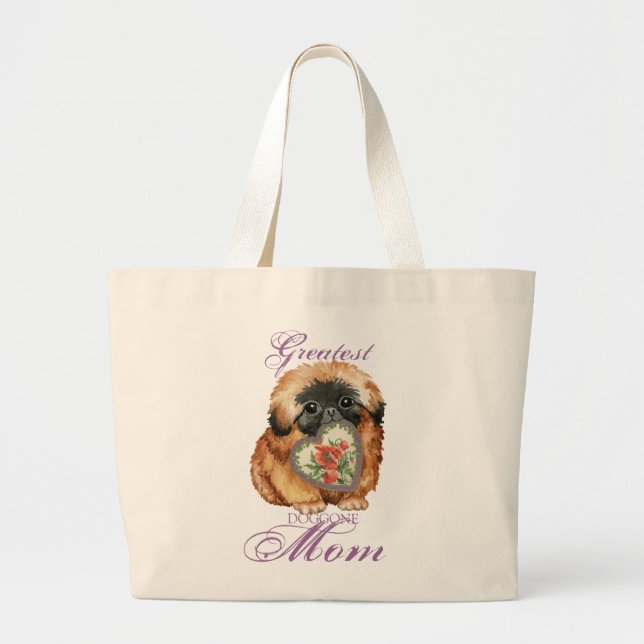 Pekingese Heart Mum Large Tote Bag (Front)