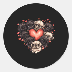 Pekingese Heart-shaped Cute Valentine’s Day Dog Lo Classic Round Sticker