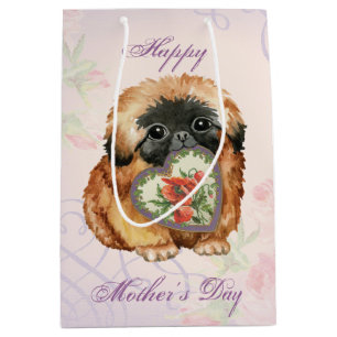 Pekingese Hearts Mom Medium Gift Bag