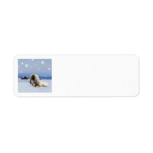 Pekingese in Winter Return Address Label