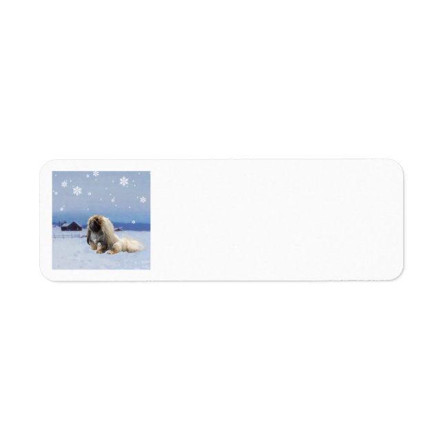 Pekingese in Winter Return Address Label (Front)