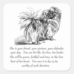 Pekingese Keepsake - FEMALE Square Sticker
