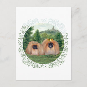 Pekingese King & Queen with Dream Castle Postcard