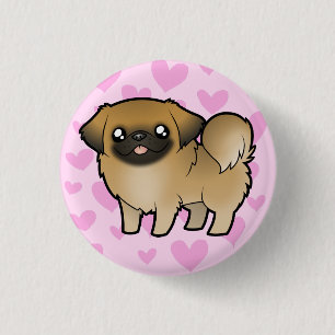 Pekingese Love (puppy cut) 3 Cm Round Badge