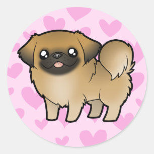 Pekingese Love (puppy cut) Classic Round Sticker