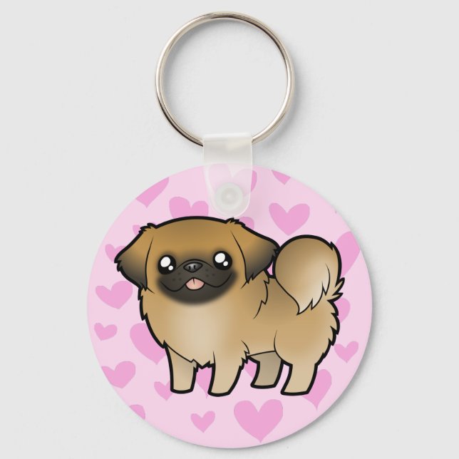 Pekingese Love (puppy cut) Key Ring (Front)
