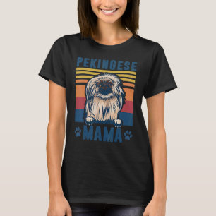 Pekingese Mama Mother Retro Dog Mum T-Shirt