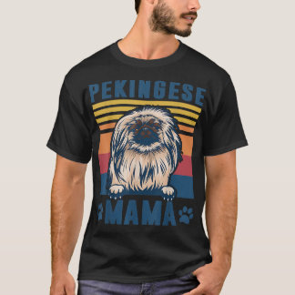 Pekingese Mama Mother Retro Gifts Dog Mum  T-Shirt