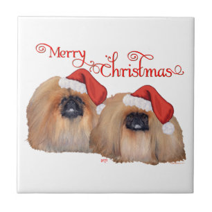 Pekingese Merry Christmas Tile